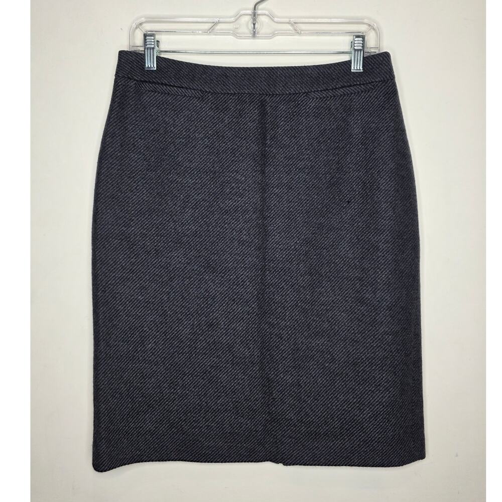 Brooks Brothers black grey wool fully lined pencil skirt - 6 - career siren